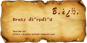 Bretz Árpád névjegykártya
