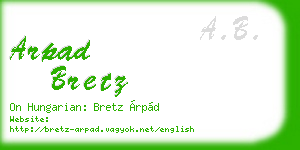 arpad bretz business card