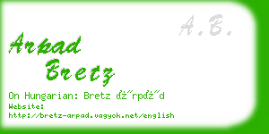 arpad bretz business card